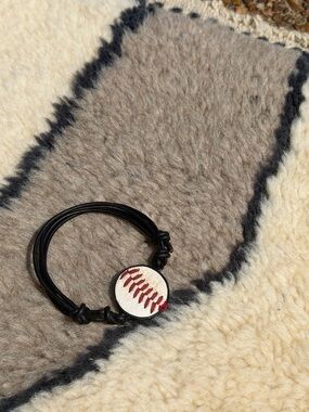 ⚾️Black Leather Real Vintage Baseball Adjustable Wrap Bracelet